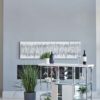 2-Door Bar Cabinet With Glass Shelf High Glossy White And Chrome