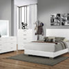 Felicity 6-Piece Bedroom Set Glossy White With Plank Headboard