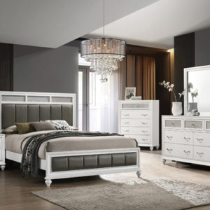 Barzini 4-Piece Queen Panel Bedroom Set White