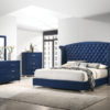 Melody 4-Piece Queen Tufted Upholstered Bedroom Set Pacific Blue