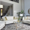 Avonlea 2-Piece Upholstered Sloped Arm Living Room Set Champagne